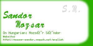 sandor mozsar business card